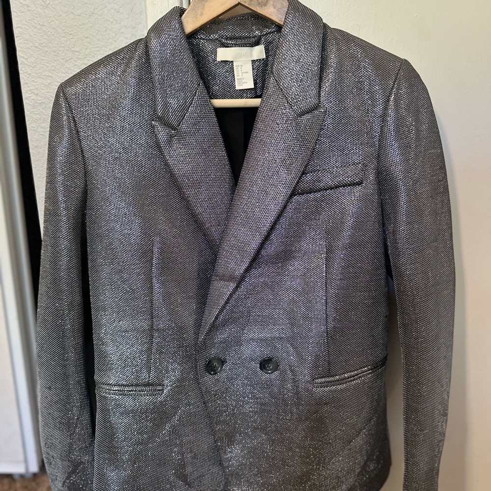 H&M shiny metallic blazer